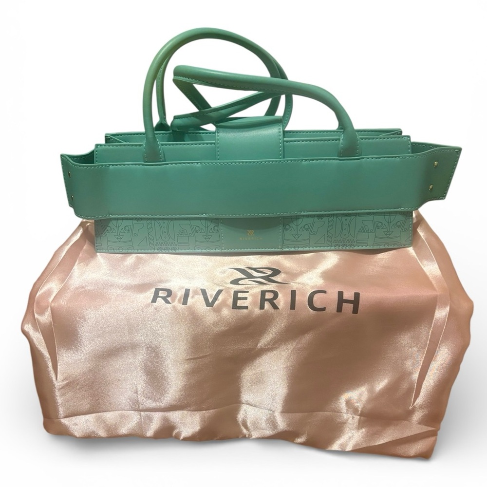 Riverich Unique Teal Women's Tote Bag NWT and dust cover bag